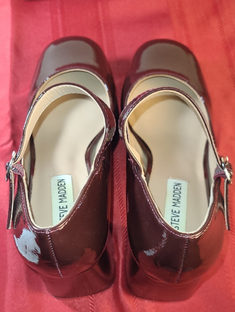 NWOT Steve Madden Darcey Wine Patent Platform Mary Jane Heel Size 9M - Picture 6 of 11